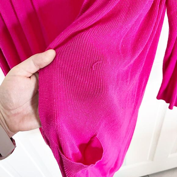 Torrid Cardigan Open Front Sweater in Hot Pink - Picture 7 of 10